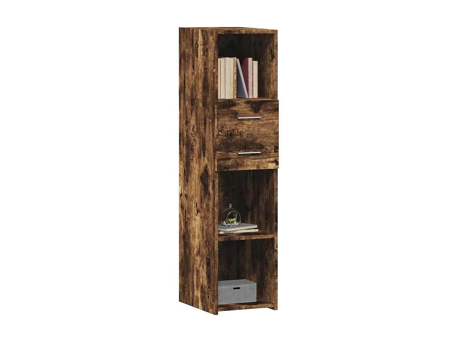 Buffet haut chêne fumé 30x42,5x124 cm bois d'ingénierie