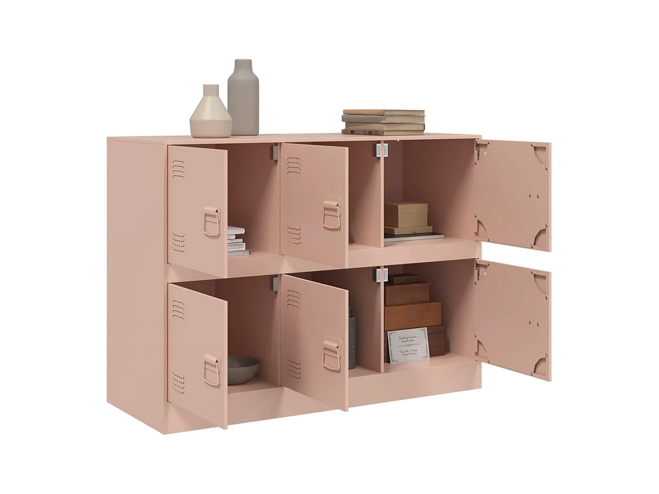 Buffet rose 99x39x73 cm acier