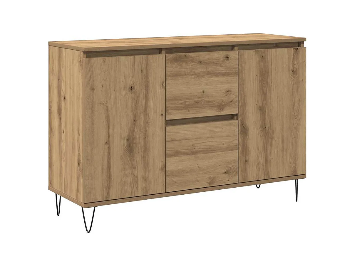 Buffet chêne artisanal 101,5x35x70 cm bois d'ingénierie