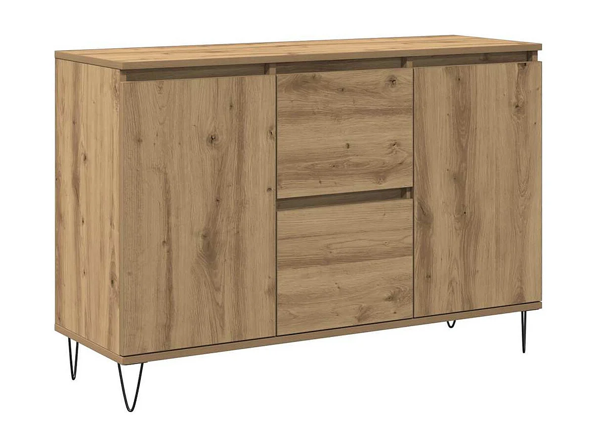 Buffet chêne artisanal 101,5x35x70 cm bois d'ingénierie