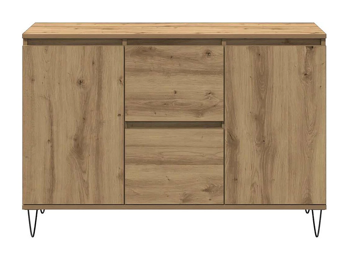 Buffet chêne artisanal 101,5x35x70 cm bois d'ingénierie