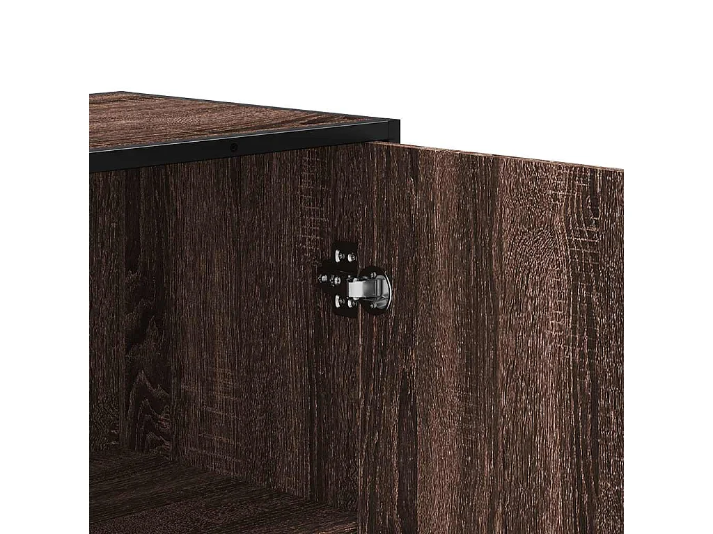 Buffet haut chêne marron 35,5x35x139 cm bois d'ingénierie métal