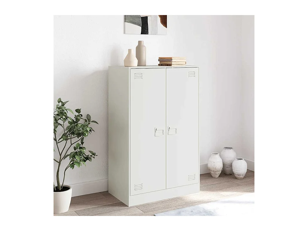 Buffet blanc 67x39x107 cm acier