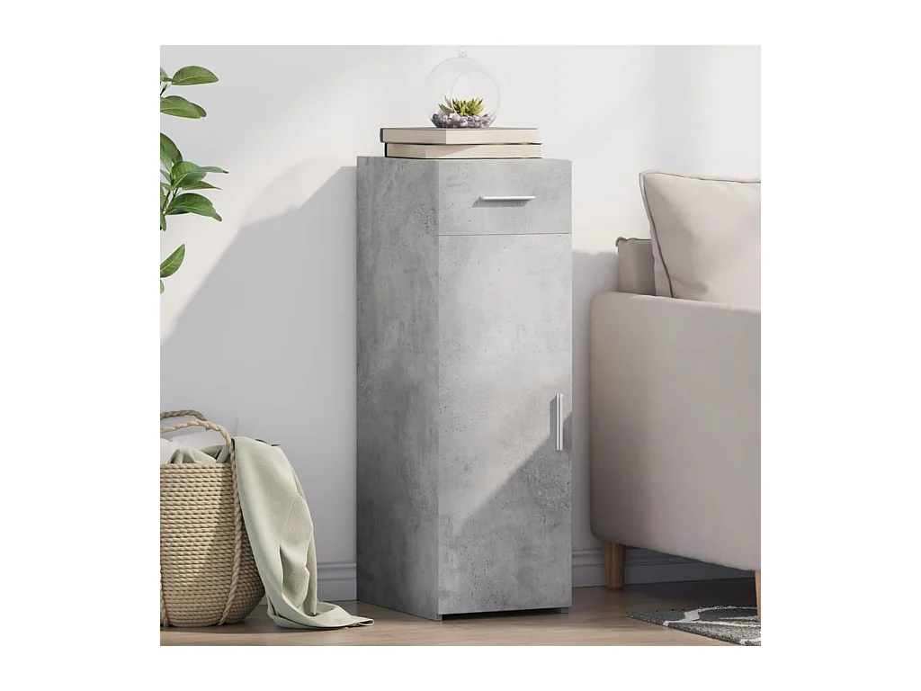 Buffet gris béton 30x42,5x93 cm bois d'ingénierie