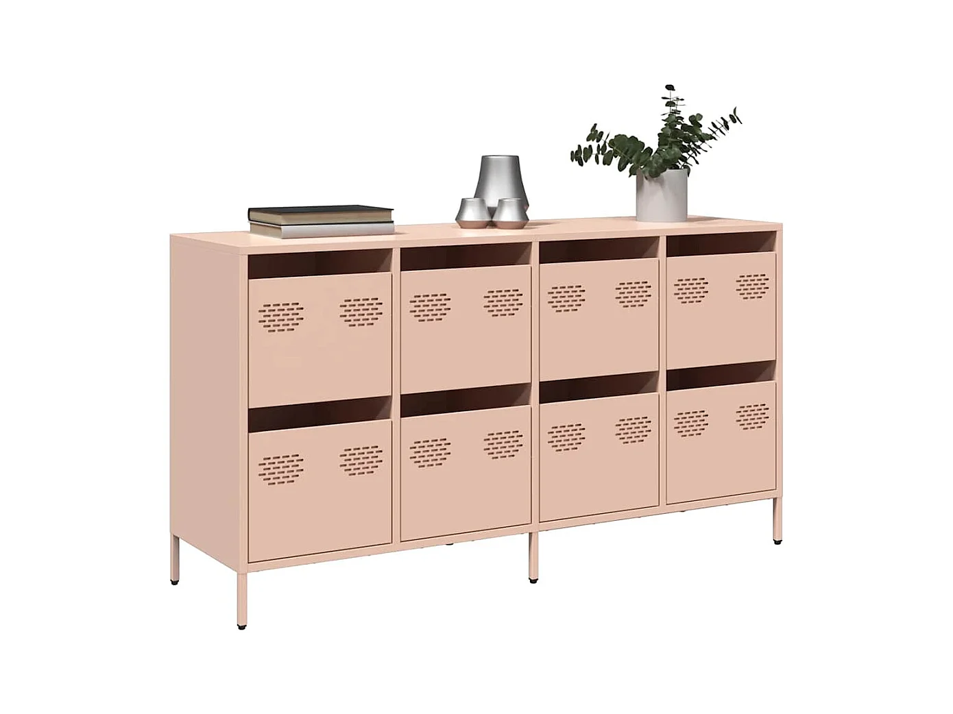 Buffet rose 135x39x73,5 cm acier laminé à froid