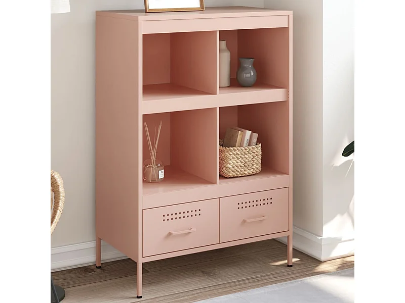 Buffet haut rose 68x39x101,5 cm acier