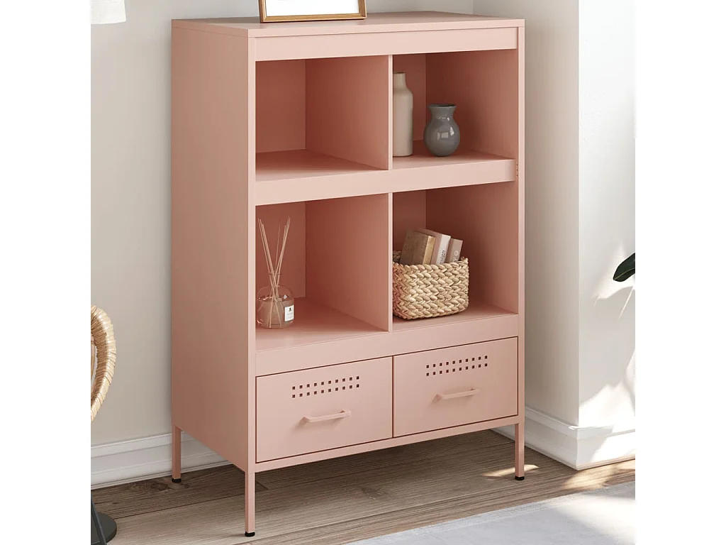 Buffet haut rose 68x39x101,5 cm acier