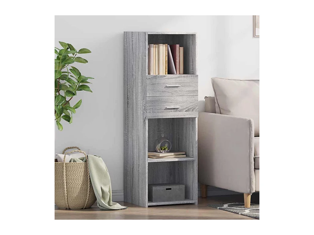 Aparador alto madera de ingeniería gris Sonoma 40x42,5x124 cm
