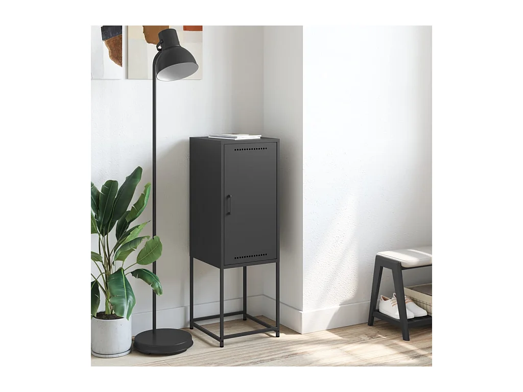 Buffet haut noir 36x39x107 cm acier