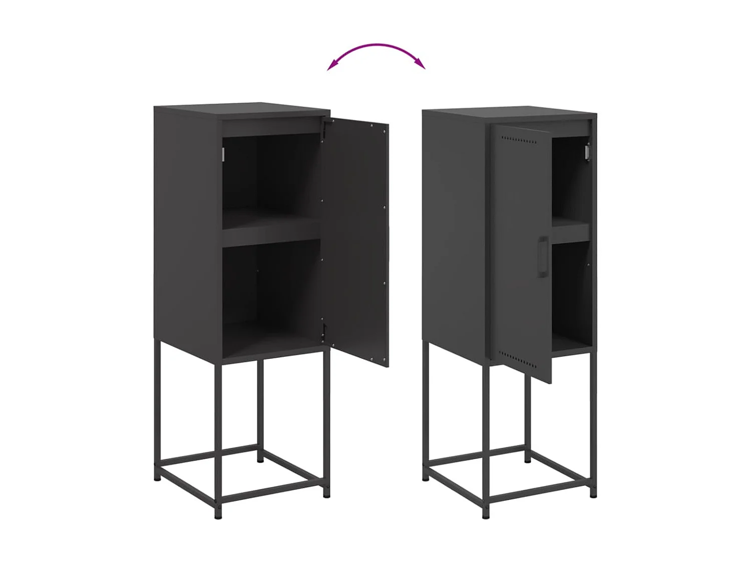 Buffet haut noir 36x39x107 cm acier