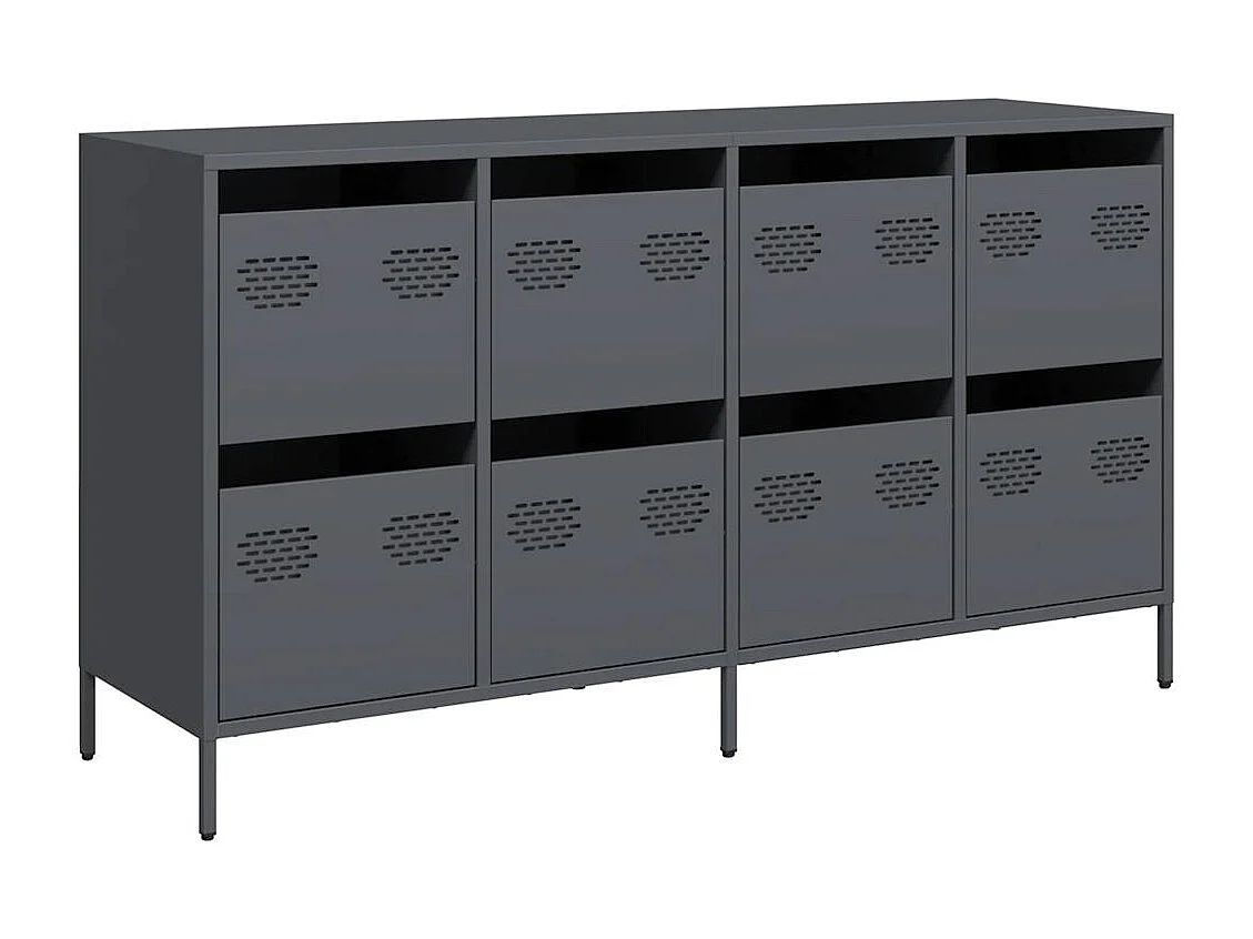 Buffet anthracite 135x39x73,5 cm acier laminé à froid