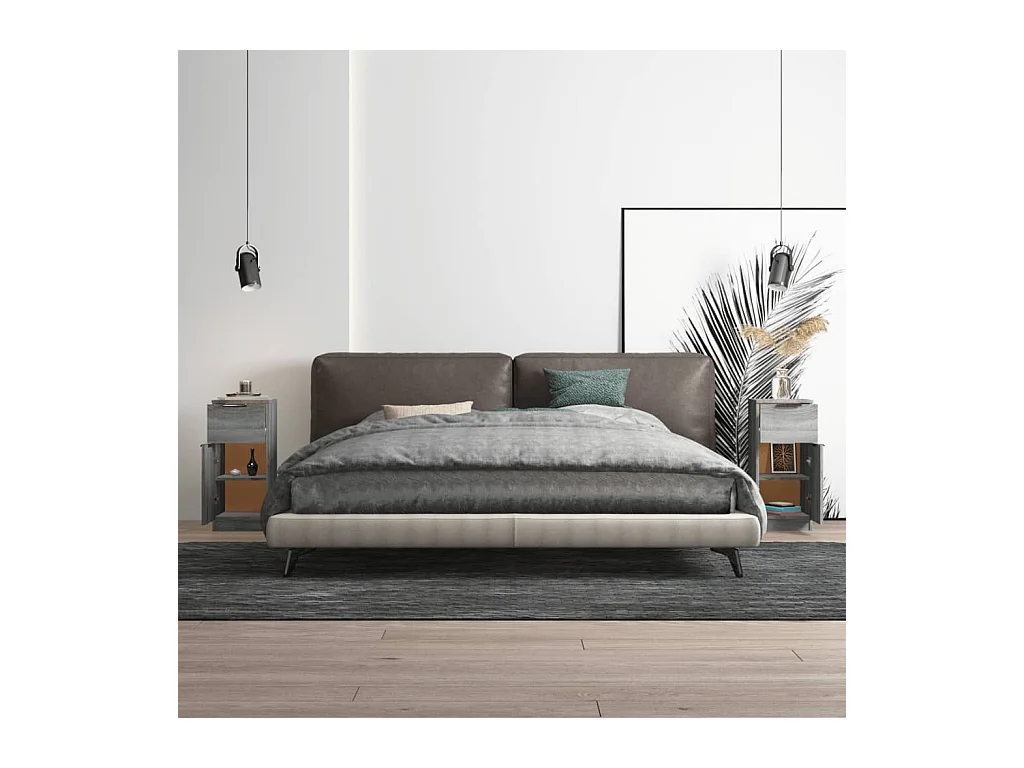 Buffets 2 pièces Sonoma gris 30x30x70 cm Bois d'ingénierie