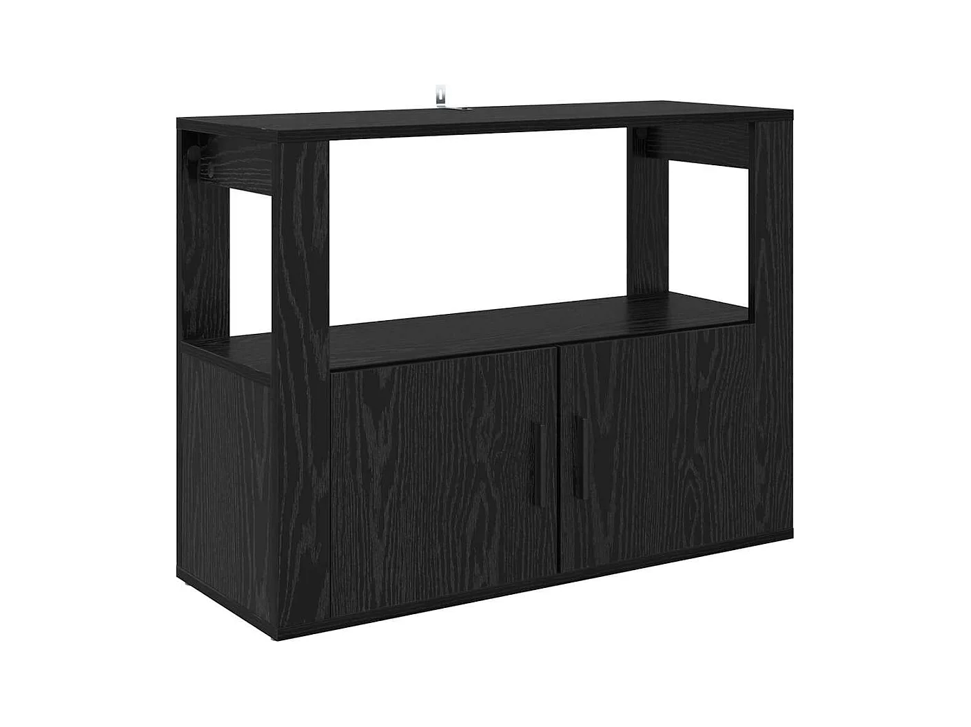 Dressoir Zwart eiken 80 x 30 x 60 cm Bewerkt hout