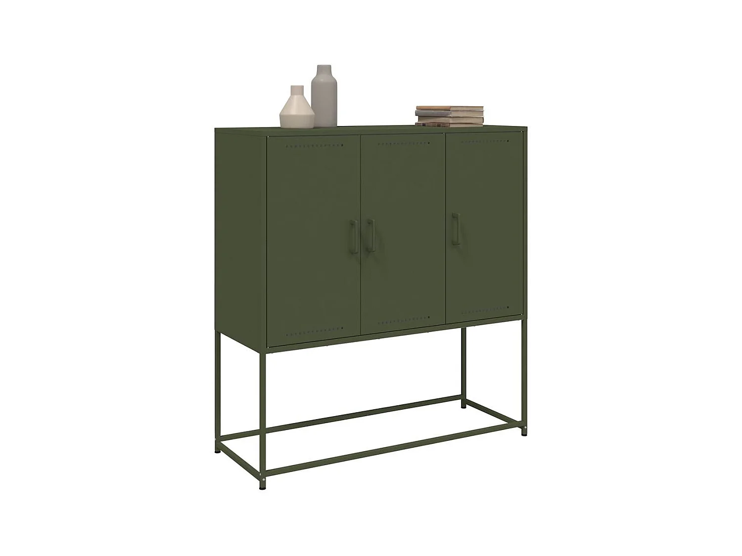 Buffet haut vert olive 100,5x39x107 cm acier