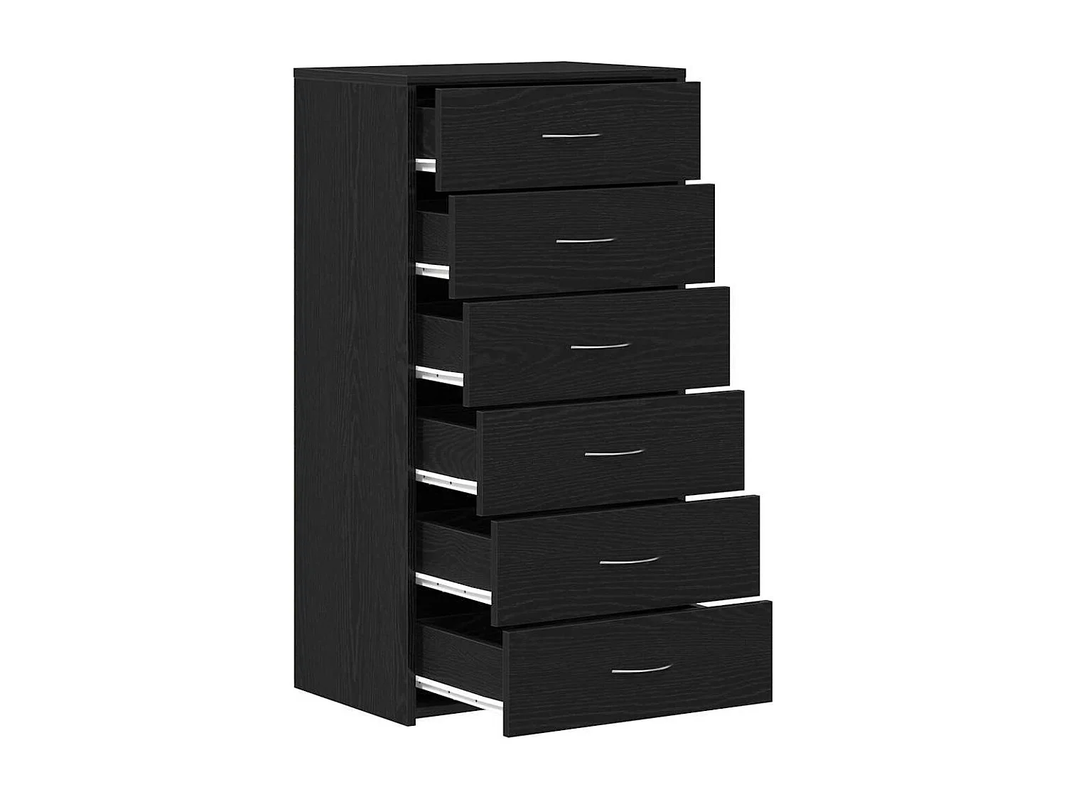 Buffet avec 6 tiroirs Chêne noir 50x34x96 cm Bois d'ingénierie