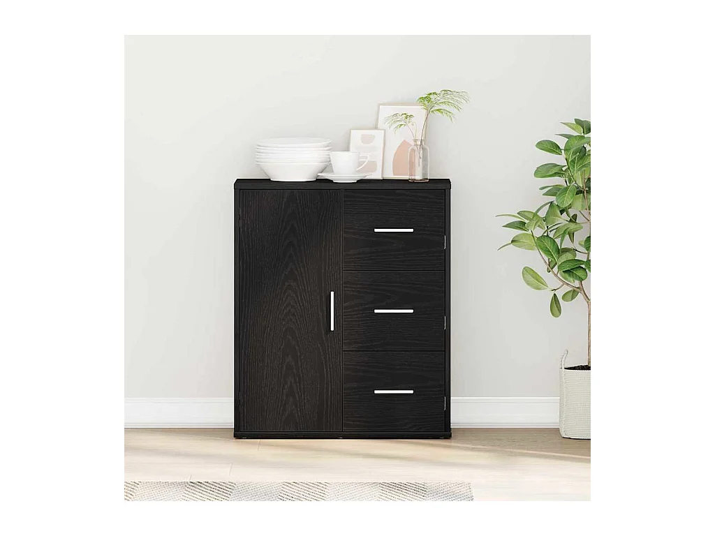 Buffet avec tiroir Chêne noir 60 x 31 x 70 cm Bois d'ingénierie