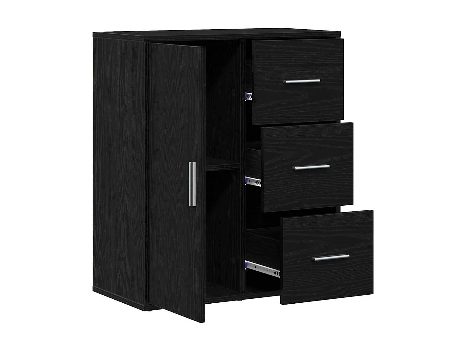 Buffet avec tiroir Chêne noir 60 x 31 x 70 cm Bois d'ingénierie