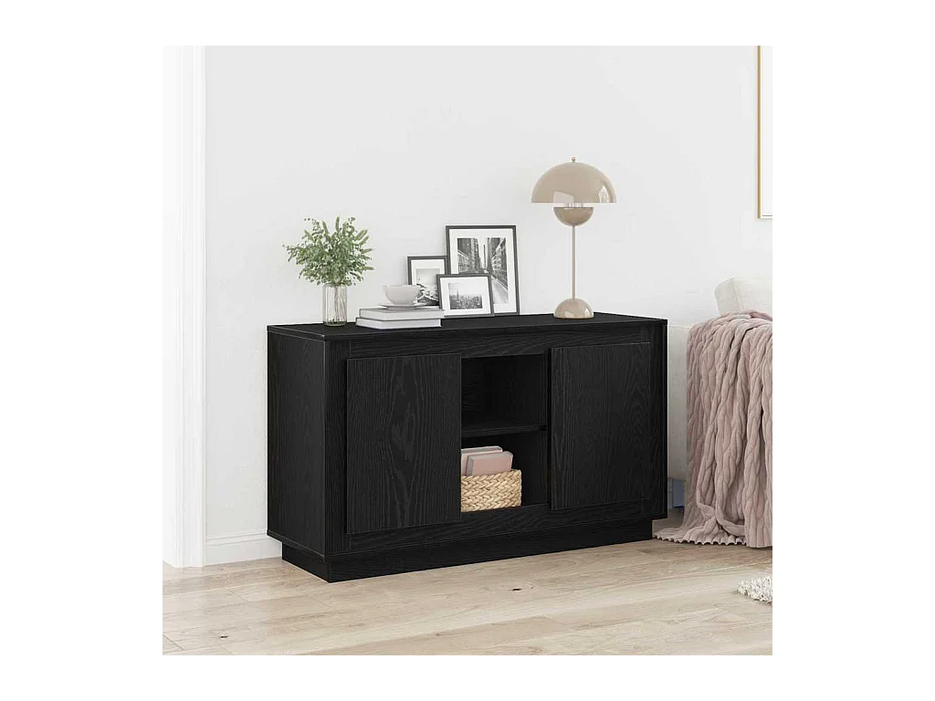 Buffet Chêne noir 102 x 35 x 60 cm Bois d'ingénierie