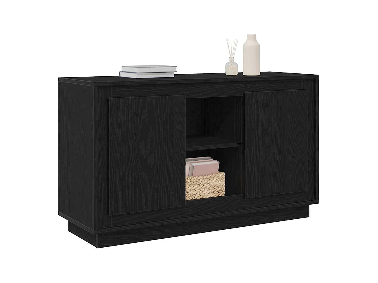 Buffet Chêne noir 102 x 35 x 60 cm Bois d'ingénierie