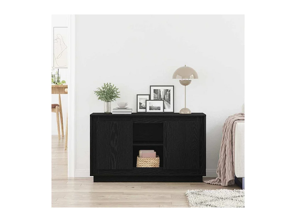 Buffet Chêne noir 102 x 35 x 60 cm Bois d'ingénierie