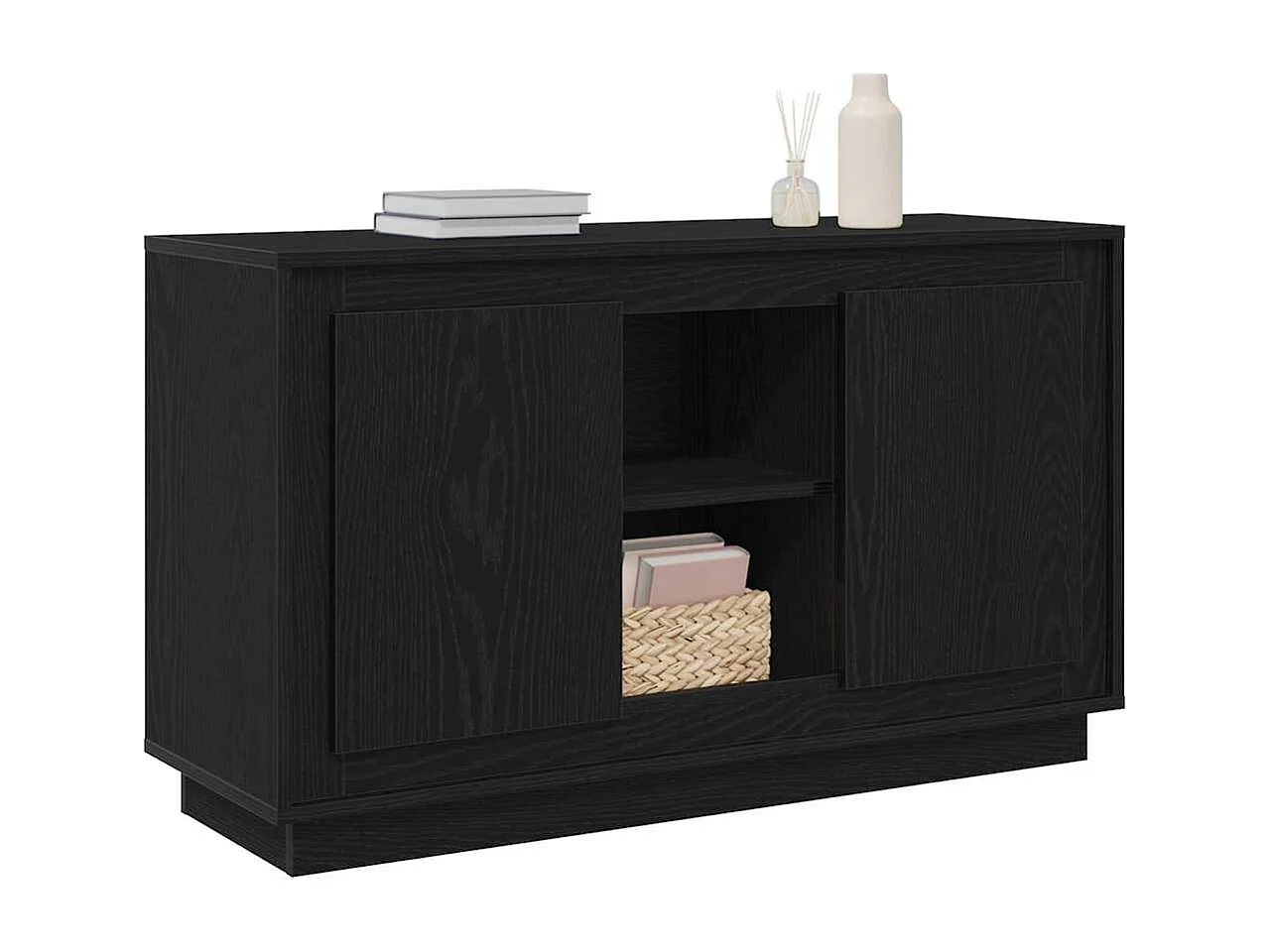 Buffet Chêne noir 102 x 35 x 60 cm Bois d'ingénierie