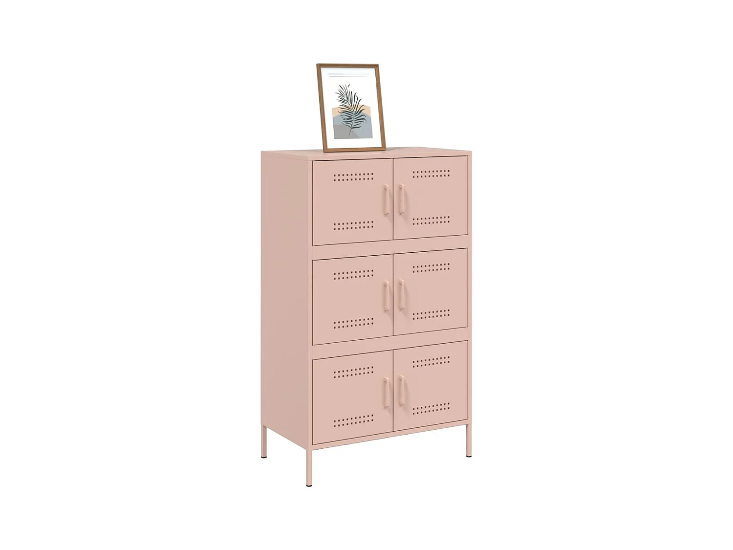 Buffet haut rose 68x39x113 cm acier