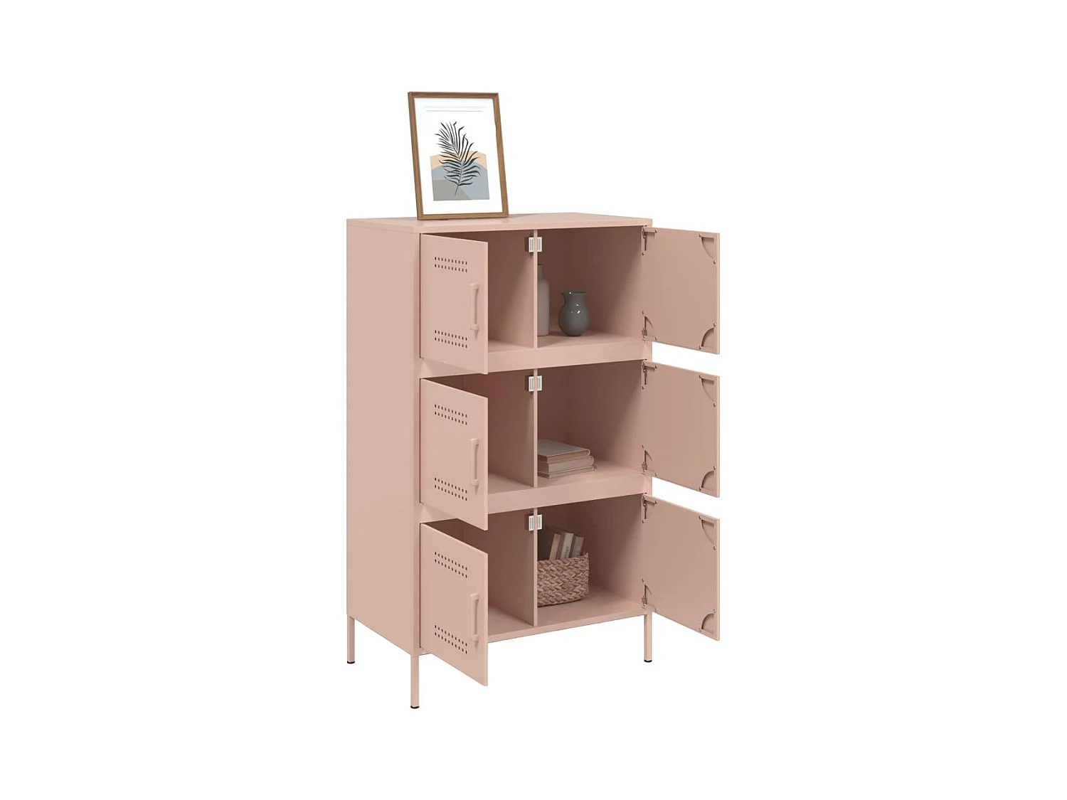 Buffet haut rose 68x39x113 cm acier