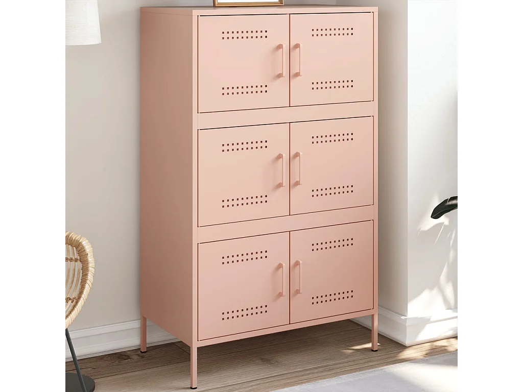 Buffet haut rose 68x39x113 cm acier