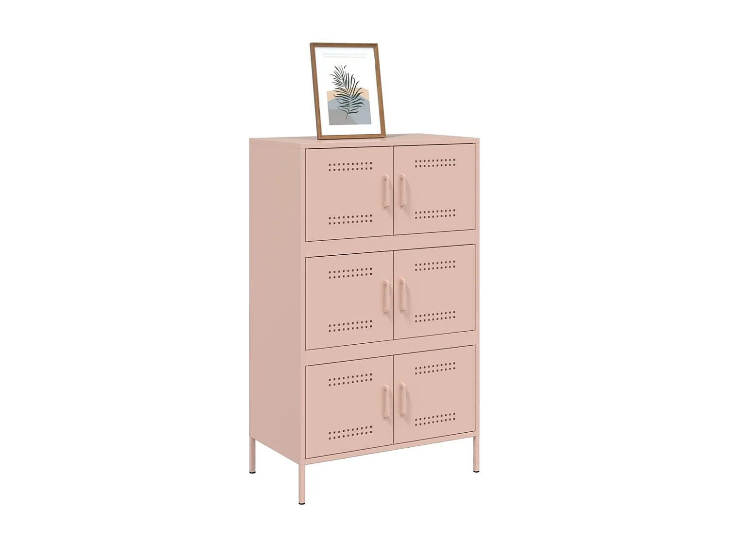 Buffet haut rose 68x39x113 cm acier