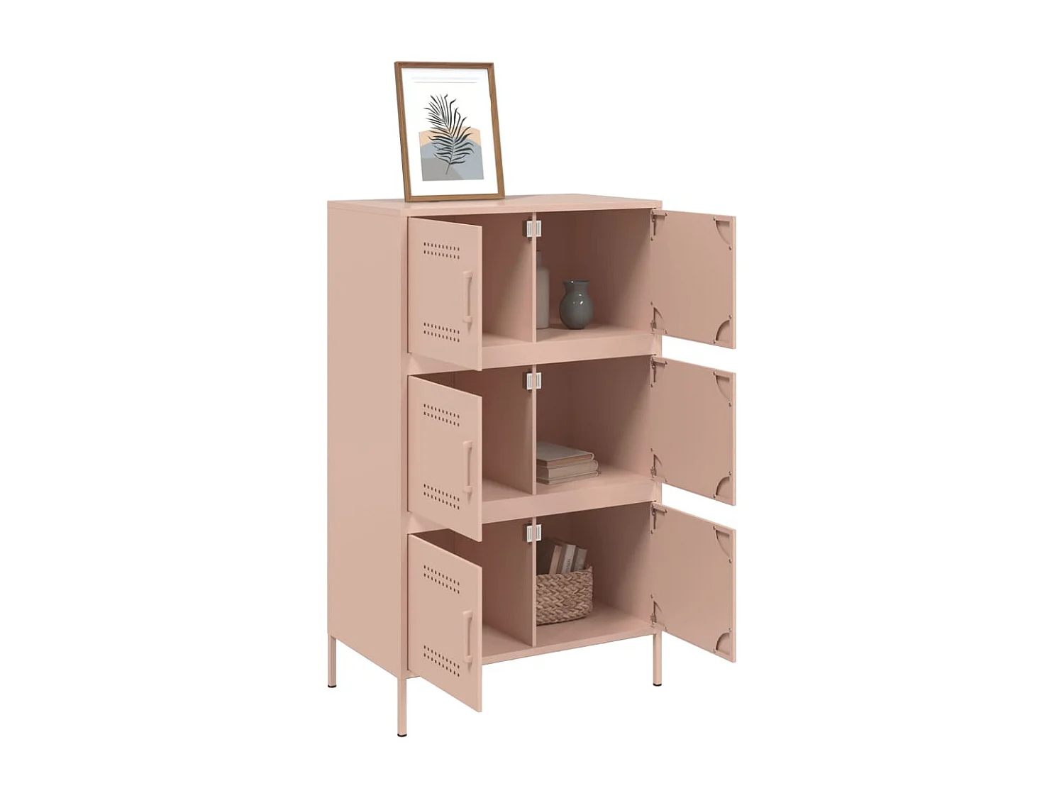Buffet haut rose 68x39x113 cm acier