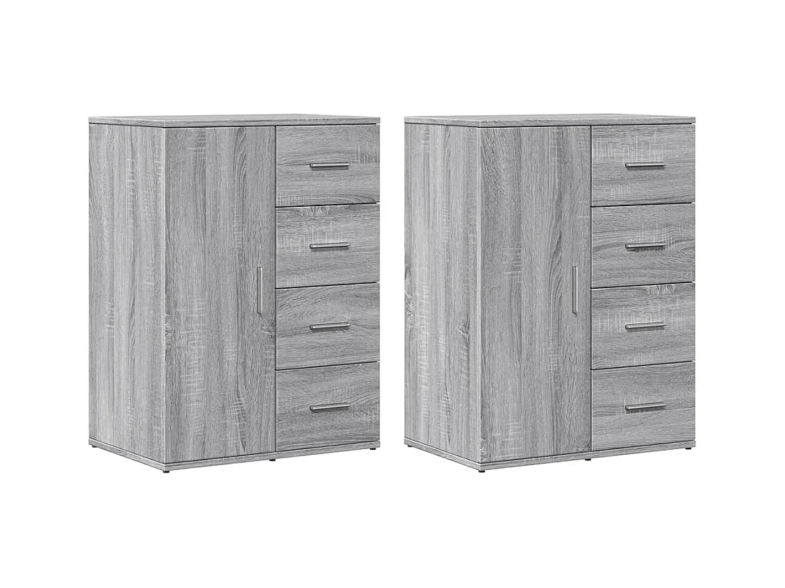 Buffets 2 pièces sonoma gris 59x39x80 cm bois d'ingénierie