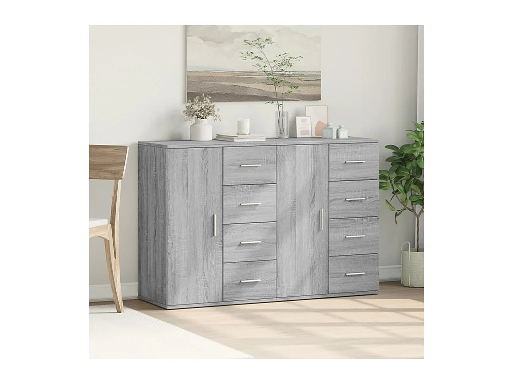 Buffets 2 pièces sonoma gris 59x39x80 cm bois d'ingénierie