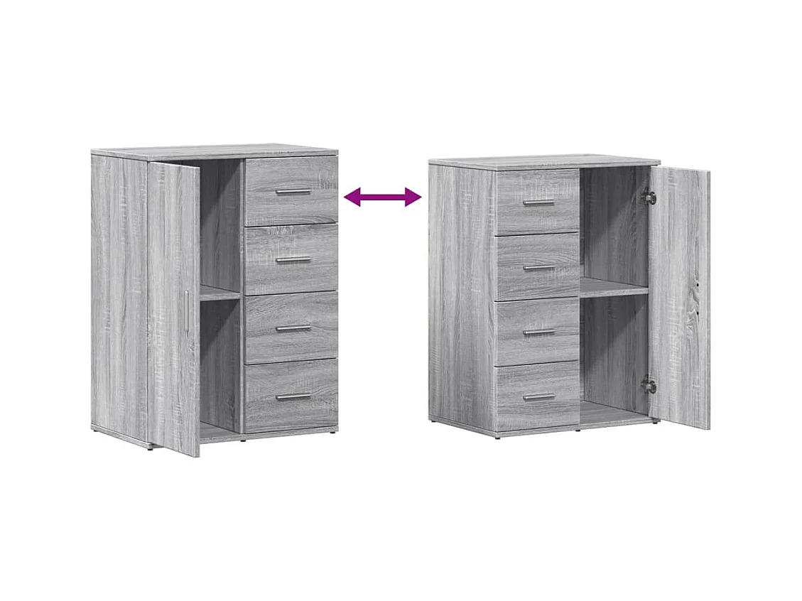 Buffets 2 pièces sonoma gris 59x39x80 cm bois d'ingénierie