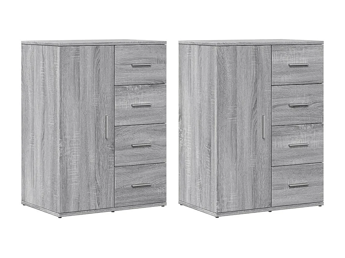 Buffets 2 pièces sonoma gris 59x39x80 cm bois d'ingénierie