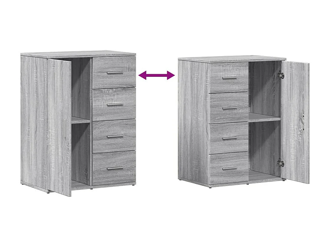 Buffets 2 pièces sonoma gris 59x39x80 cm bois d'ingénierie