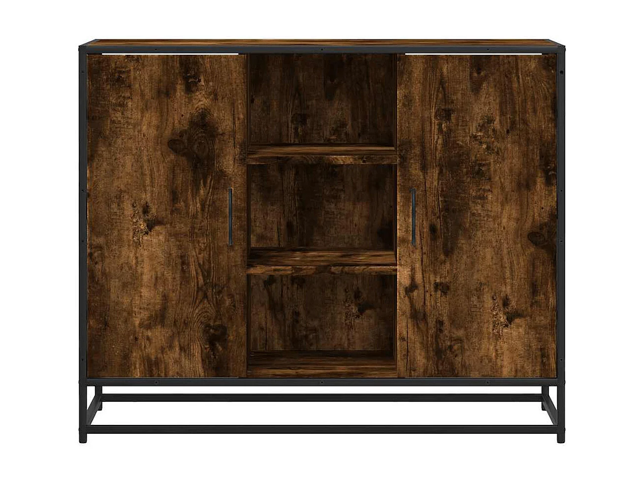 Buffet chêne fumé 92x35x76 cm bois d'ingénierie