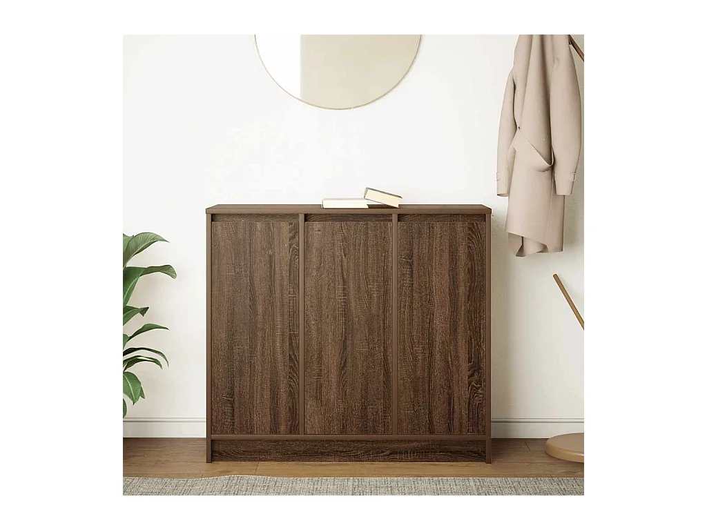 Buffet chêne marron 85x34x76 cm bois d'ingénierie