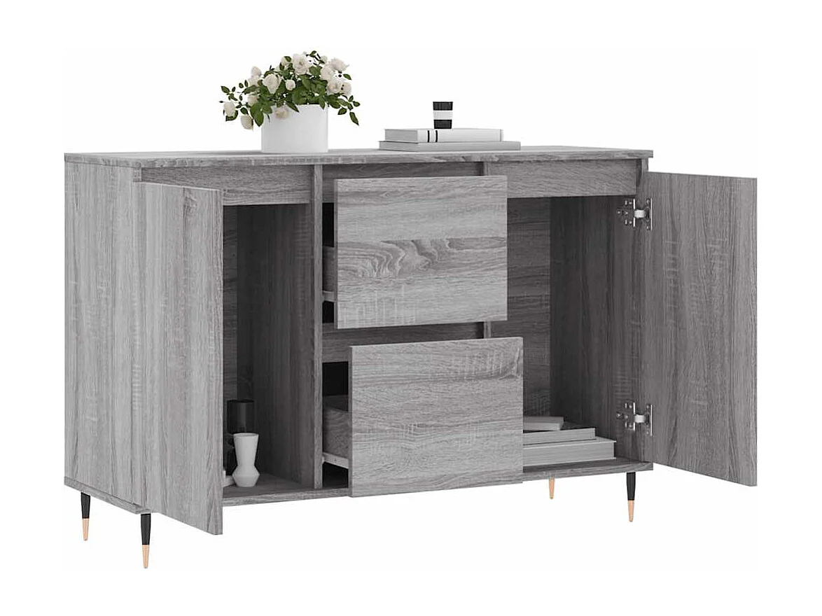 Buffet sonoma gris 101,5x35x70 cm bois d'ingénierie