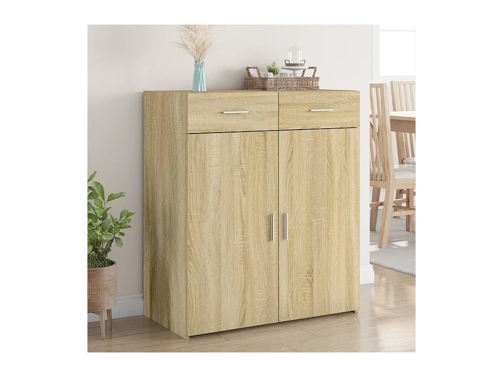 Buffet chêne sonoma 80x42,5x93 cm bois d'ingénierie