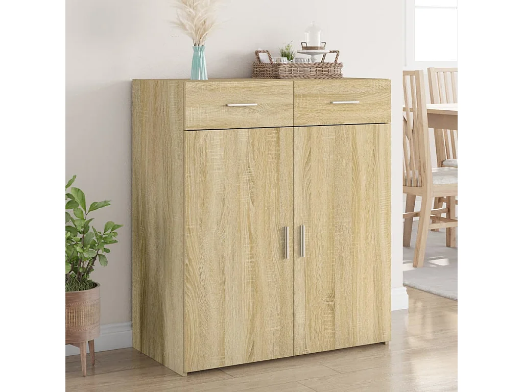 Buffet chêne sonoma 80x42,5x93 cm bois d'ingénierie