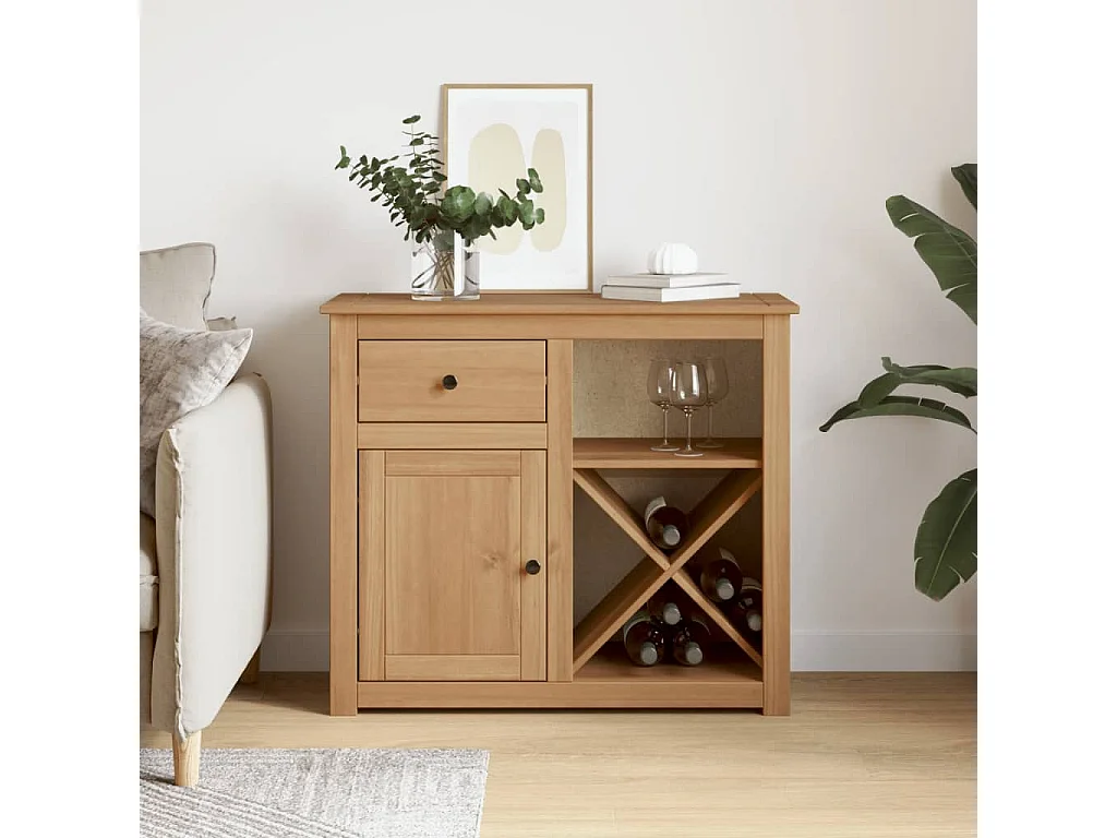 Buffet avec tiroir Panama 93x40x80 cm bois massif de pin