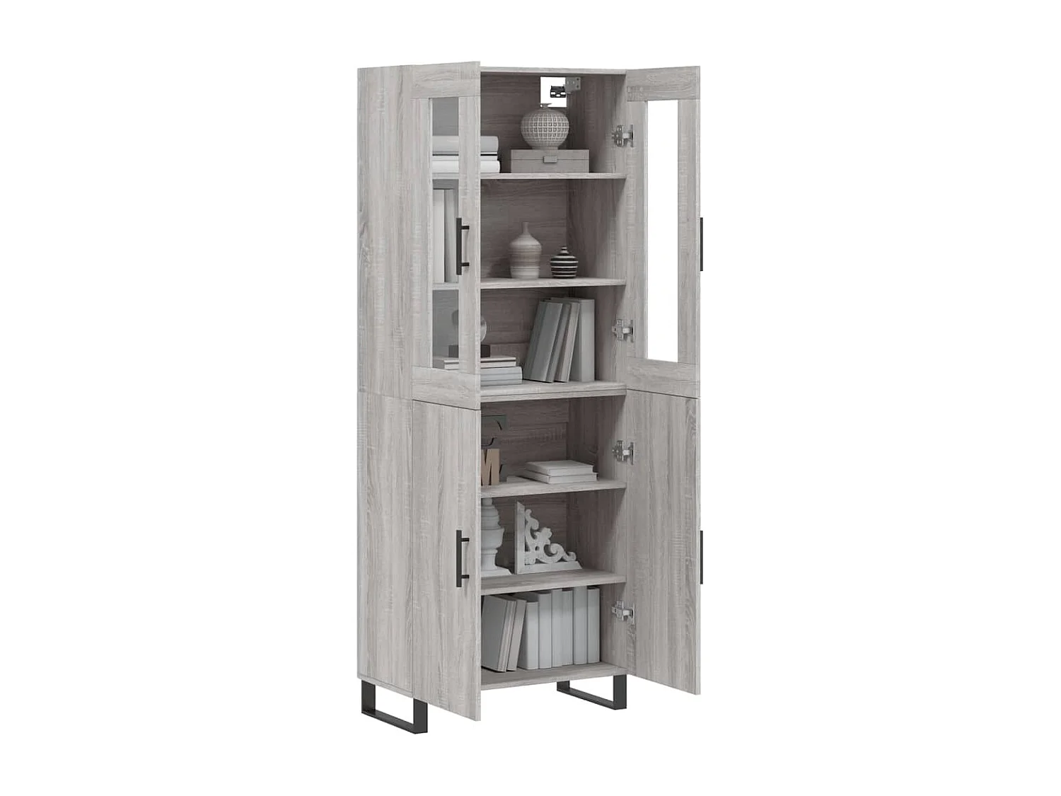 Buffet haut Sonoma gris 69,5x34x180 cm Bois d'ingénierie