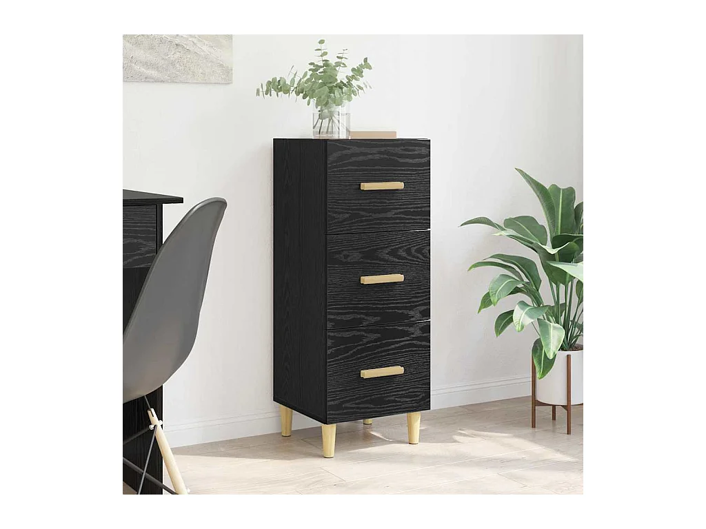 Buffet Chêne noir 34,5 x 34 x 90 cm Bois d'ingénierie