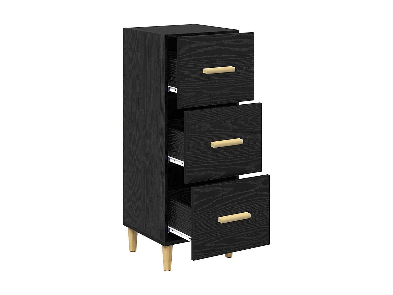 Buffet Chêne noir 34,5 x 34 x 90 cm Bois d'ingénierie