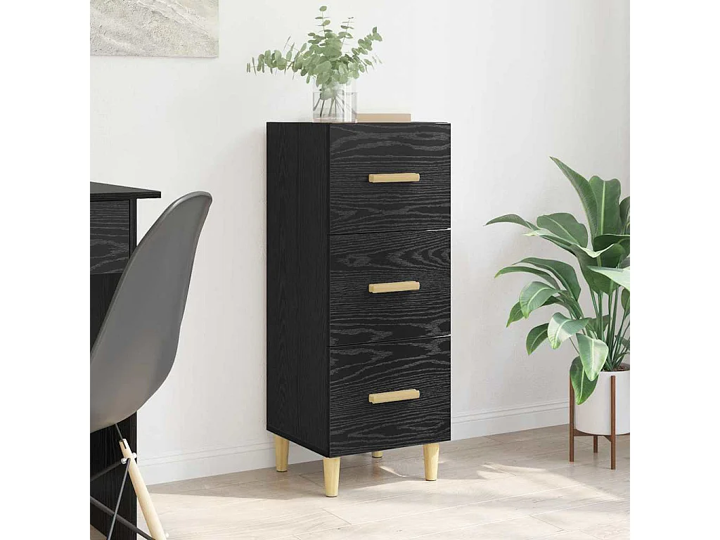Buffet Chêne noir 34,5 x 34 x 90 cm Bois d'ingénierie