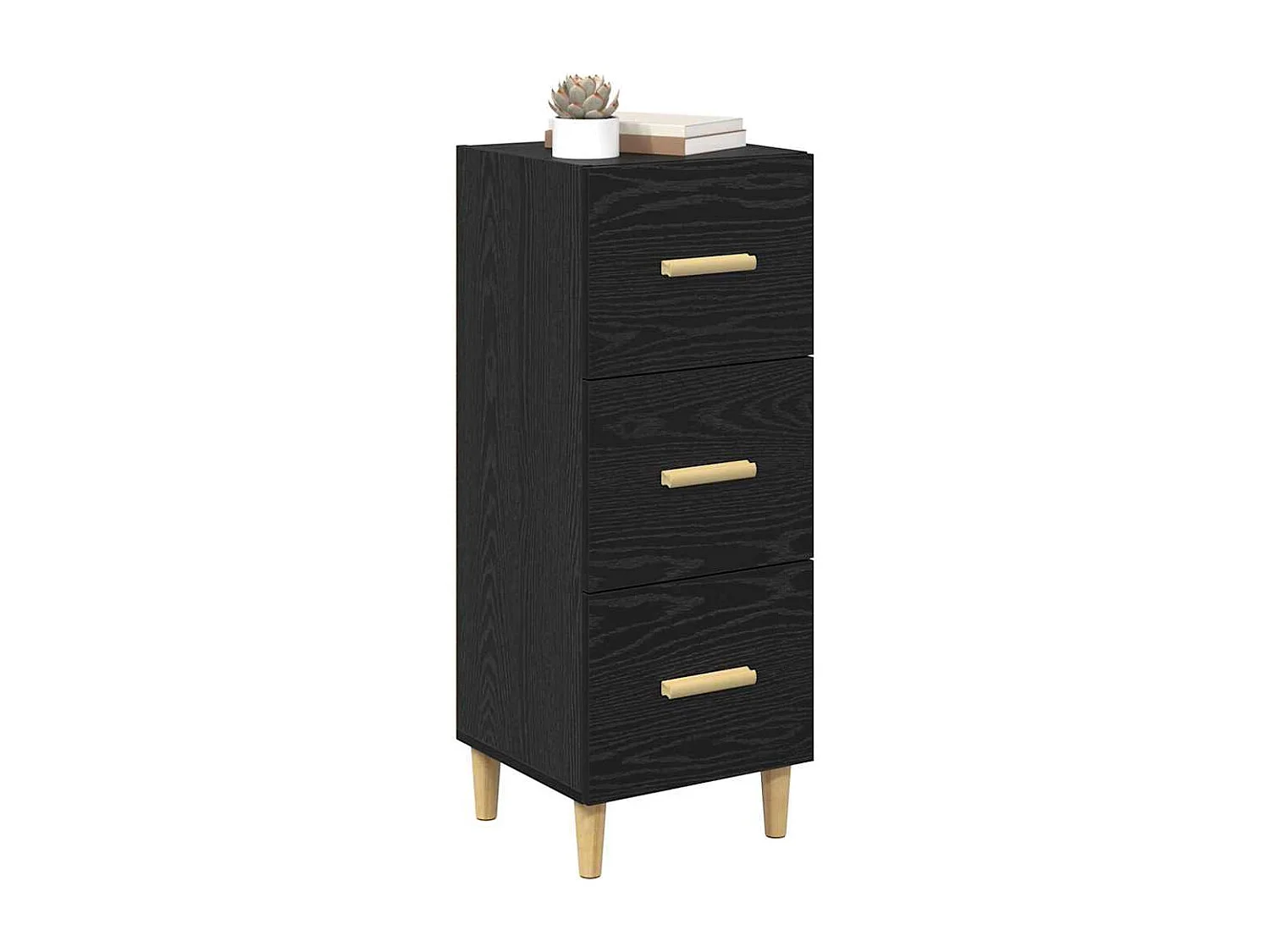 Buffet Chêne noir 34,5 x 34 x 90 cm Bois d'ingénierie