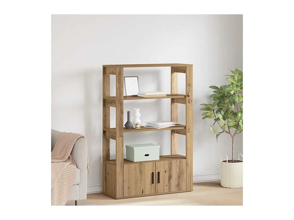 Dressoir artisanaal eikenkleurig 30 x 80 x 119,5 cm