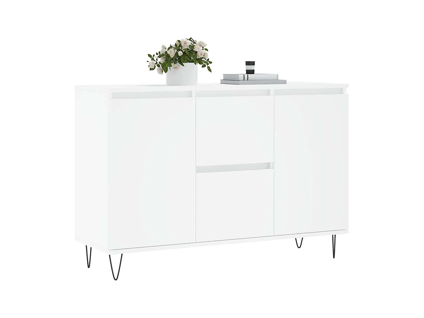 Buffet blanc 101,5x35x70 cm bois d'ingénierie