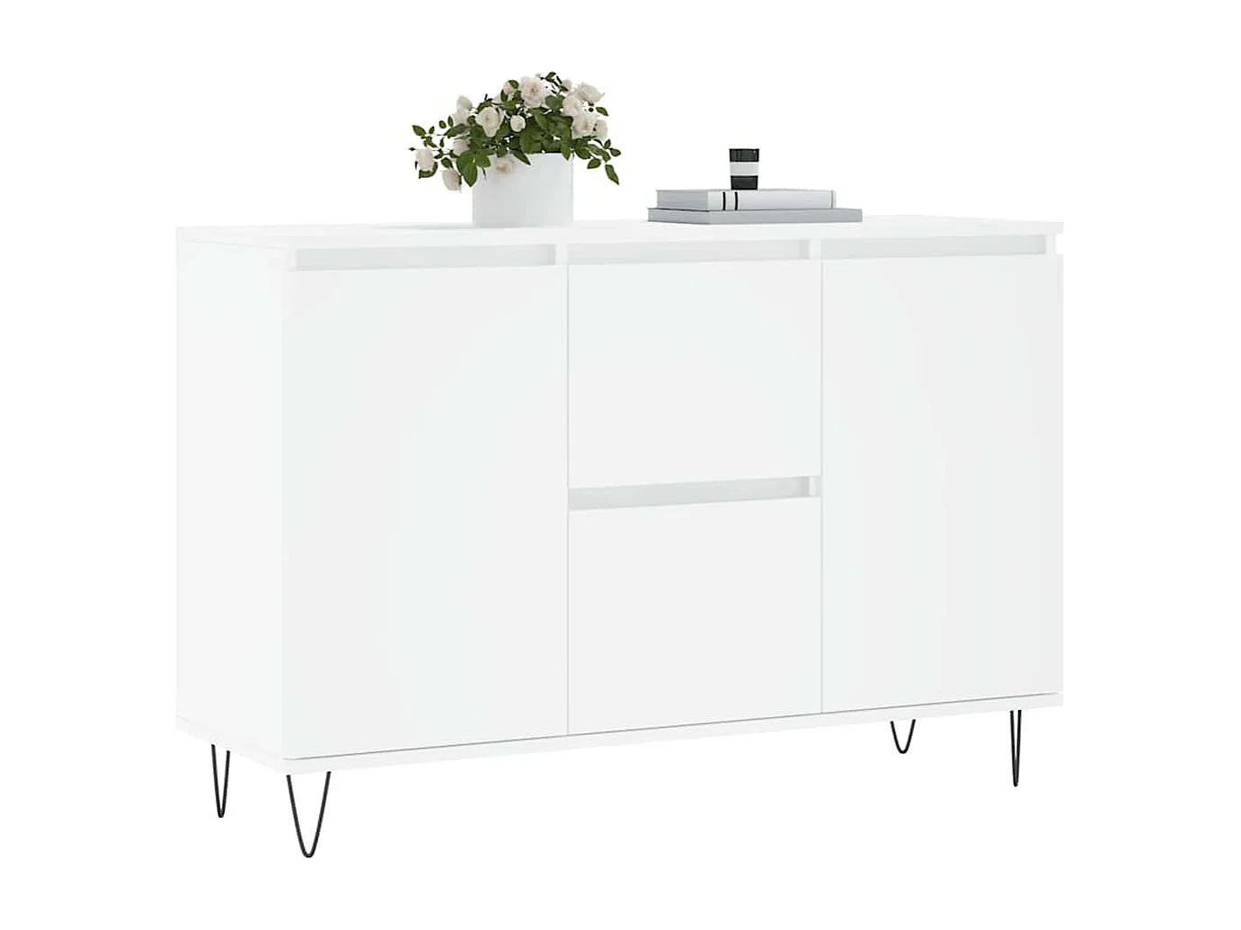 Buffet blanc 101,5x35x70 cm bois d'ingénierie