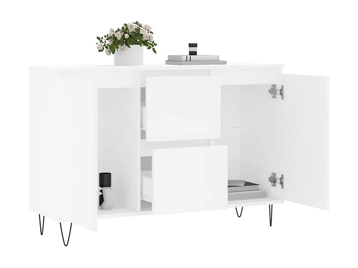 Buffet blanc 101,5x35x70 cm bois d'ingénierie